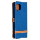 Peňaženkové Denim puzdro na Samsung Galaxy A42 5G - Modrá