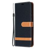 Peňaženkové Denim puzdro na Samsung Galaxy A42 5G - Čierna