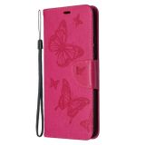 Peňaženkové kožené puzdro na Samsung Galaxy A42 5G - Rose Red