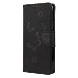 Peňaženkové kožené puzdro Butterflies na Xiaomi Mi 10T 5G / 10T Pro 5G - Čierna