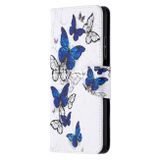 Peňaženkové kožené puzdro DRAWING na Xiaomi Mi 10T Lite 5G - Blue Butterfly