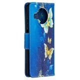 Peňaženkové kožené puzdro DRAWING na Xiaomi Mi 10T Lite 5G - Golden Butterfly