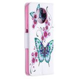 Peňaženkové kožené puzdro DRAWING na Xiaomi Mi 10T Lite 5G - Peach Blossom and Butterfly
