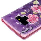 Peňaženkové puzdro Leather na Samsung Galaxy Note 9-Purple Flowers