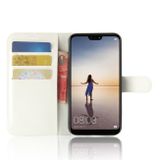 Peňaženkové puzdro Litchi na Huawei P20 Lite - biela