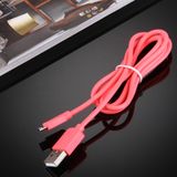 Synchronizačný kábel Haweel micro USB klasický(1m) - rúžová