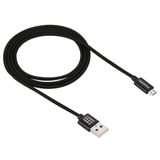 Synchronizačný kábel Haweel micro USB hliníkový(1m) - čierna