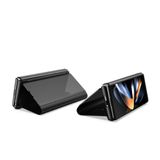 Peňaženkové kožené puzdro Flip na Samsung Galaxy Z Fold5 - Strieborná