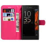 Peňaženkové puzdro Litchi na Sony Xperia XZ - rúžová