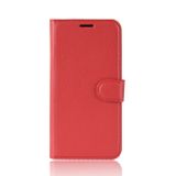 Peňaženkové puzdro Litchi na Samsung Galaxy A6+ - červený