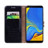 Peňaženkové kožené puzdro OIL WAX na Samsung Galaxy A9 - Čierna