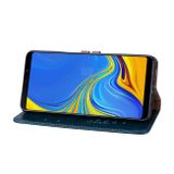 Peňaženkové kožené puzdro OIL WAX na Samsung Galaxy A9 - Modrá