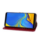 Peňaženkové kožené puzdro OIL WAX na Samsung Galaxy A9 - Červená