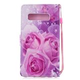 Peňaženkové kožené puzdro na Samsung Galaxy S10 - Pink Roses