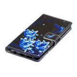 Peňaženkové kožené puzdro na Samsung Galaxy S10 - Blue flowers