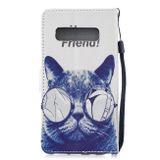 Peňaženkové kožené puzdro na Samsung Galaxy S10 - Cool Cat