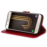 Peňaženkové kožené puzdro Business na Samsung Galaxy J3 2017 – Červená
