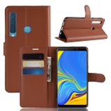 Peňaženkové kožené puzdro na Samsung Galaxy A9 (2018) - Hnedý