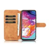 Peňaženkové kožené puzdro na Samsung Galaxy A10 - Hnedý