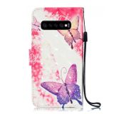 Peňaženkové kožené puzdro na Samsung Galaxy S10 - 3D Pink Butterflies