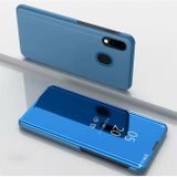 Knižkové puzdro Electroplating Mirror na Samsung Galaxy A30 - Modrý