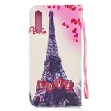 Peňaženkové kožené puzdro na Samsung Galaxy A50 - Eiffelova veža lásky