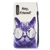 Peňaženkové kožené puzdro na Samsung Galaxy A50 - Cool cat