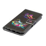 Peňaženkové kožené puzdro na Samsung Galaxy A40 - Colorful Butterfly
