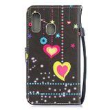 Peňaženkové kožené puzdro na Samsung Galaxy A40 - Colorful Heart