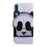 Peňaženkové kožené puzdro na Samsung Galaxy A50 - smutná panda