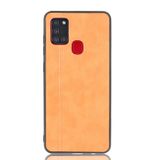 Kožený kryt na Samsung Galaxy A21s - Oranžový