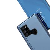 Knižkové puzdro Electroplating Mirror na Samsung Galaxy M21- Strieborná