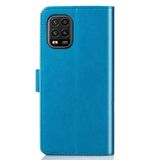Peňaženkové kožené puzdro na Xiaomi Mi 10 Lite - Flowers Blue