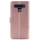 Peňaženkové kožené puzdro na LG K41S - Ružovozlatá