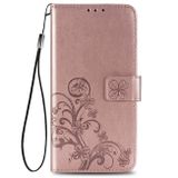 Peňaženkové kožené puzdro na LG K51S - Ružovozlatá
