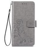 Peňaženkové kožené puzdro na LG K51S - Šedá