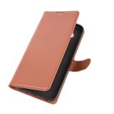 Peňaženkové kožené puzdro na LG K61 - Hnedá