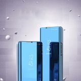 Knižkové puzdro Electroplating Mirror na Xiaomi Redmi Note 9 - Modrá