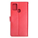 Peňaženkové kožené puzdro na Samsung Galaxy A21s - Červený