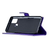Peňaženkové kožené puzdro na Samsung Galaxy A21s - Fialový
