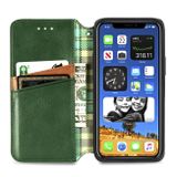 Peňaženkové kožené puzdro na iPhone 12 Mini - Zelená