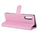 Peňaženkové kožené puzdro na LG Velvet - Ružová
