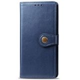 Peňaženkové kožené puzdro na LG K41S - Modrá