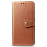 Peňaženkové kožené puzdro na LG K51S - Hnedá