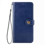 Peňaženkové kožené puzdro na LG K51S - Modrá