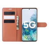 Peňaženkové kožené puzdro na Samsung Galaxy S20 FE - Hnedá