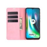 Peňaženkové kožené puzdro na Motorola Moto G9 PLay / E7 Plus - Ružová