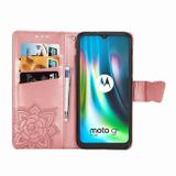 Peňaženkové kožené puzdro na Motorola Moto G9 PLay / E7 Plus - Ružovo - Zlatá