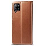 Peňaženkové kožené puzdro na Samsung Galaxy A42 5G - Hnedá