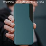 Peňaženkové kožené puzdro MAGNETIC DISPLAY na iPhone 12/12 Pro - Modrá